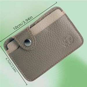 Taupe Leather Card Holder